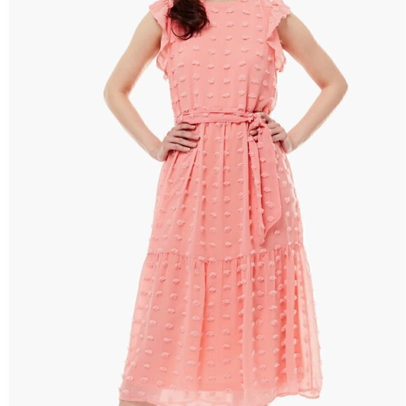 NWT Love by Design Clip Dot Maxi Dress Rose Petal Large - Picture 1 of 10